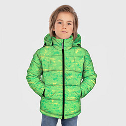 Куртка зимняя для мальчика Текстура салатовый горизонтальный, цвет: 3D-светло-серый — фото 2