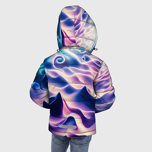 Зимняя куртка для мальчика Морское дно абстракция / 3D-Светло-серый – фото 4