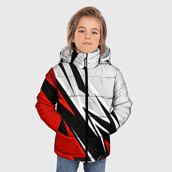 Куртка зимняя для мальчика Бело-красная униформа для зала, цвет: 3D-светло-серый — фото 2