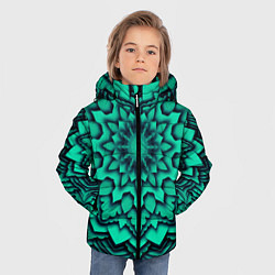 Куртка зимняя для мальчика Мандала анахата чакра, цвет: 3D-светло-серый — фото 2