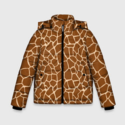 Куртка зимняя для мальчика Пятнистая шкура жирафа, цвет: 3D-черный