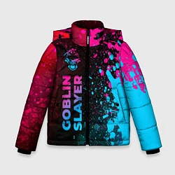 Куртка зимняя для мальчика Goblin Slayer - neon gradient: по-вертикали, цвет: 3D-черный