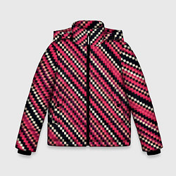 Зимняя куртка для мальчика Полосы пиксели красный