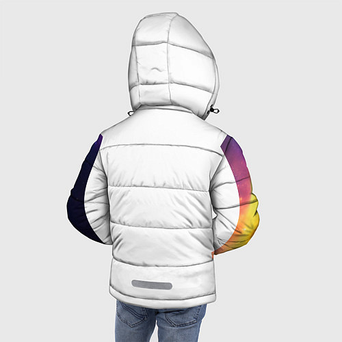 Зимняя куртка для мальчика Лев с радужной гривой и голубыми глазами / 3D-Светло-серый – фото 4