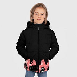 Куртка зимняя для мальчика Black pink на черном, цвет: 3D-светло-серый — фото 2