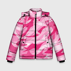 Куртка зимняя для мальчика Камуфляж в розовом, цвет: 3D-светло-серый