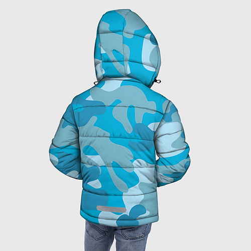 Зимняя куртка для мальчика Камуфляж военный синий / 3D-Светло-серый – фото 4
