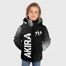 Куртка зимняя для мальчика Akira glitch на темном фоне: надпись, символ, цвет: 3D-черный — фото 2