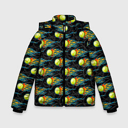 Куртка зимняя для мальчика Мячики теннисные, цвет: 3D-светло-серый