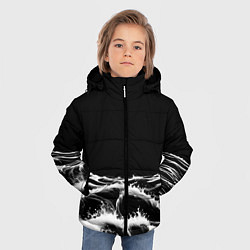 Куртка зимняя для мальчика Черные бущующие волны, цвет: 3D-черный — фото 2