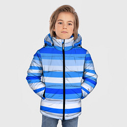 Куртка зимняя для мальчика Полосатый голубой, цвет: 3D-светло-серый — фото 2