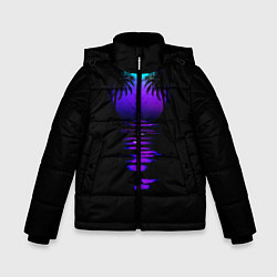 Куртка зимняя для мальчика Луна SynthWave, цвет: 3D-черный