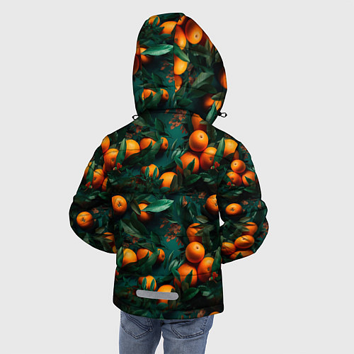 Зимняя куртка для мальчика Яркие апельсины / 3D-Светло-серый – фото 4