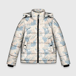 Куртка зимняя для мальчика Паттерн листьев, цвет: 3D-светло-серый