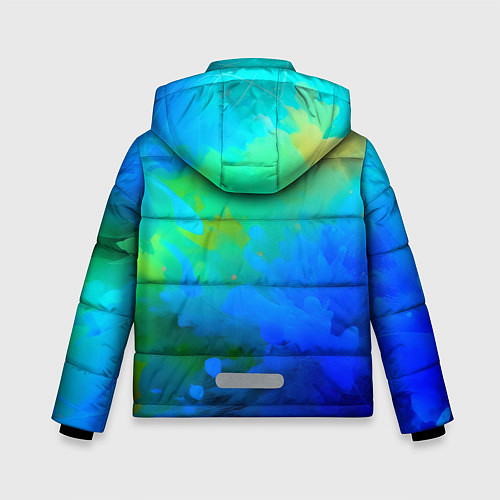 Зимняя куртка для мальчика Градиент сине-зелёных оттенков - нейросеть / 3D-Светло-серый – фото 2
