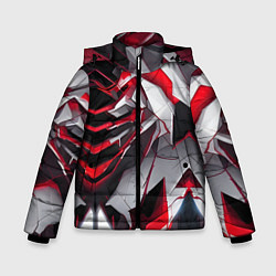 Куртка зимняя для мальчика Кибернетические рёбра, цвет: 3D-красный