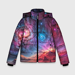 Куртка зимняя для мальчика На задворках вселенной, цвет: 3D-красный