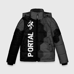 Зимняя куртка для мальчика Portal glitch на темном фоне: по-вертикали