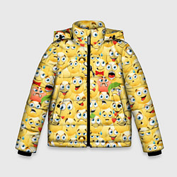 Куртка зимняя для мальчика Смайлики - эмоции, цвет: 3D-светло-серый