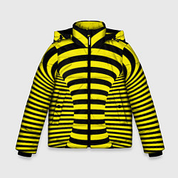 Куртка зимняя для мальчика Осиная талия - полосатая иллюзия, цвет: 3D-светло-серый