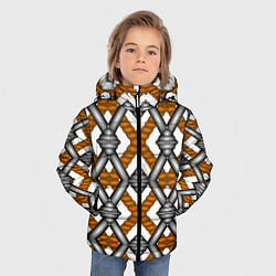 Куртка зимняя для мальчика Абстрактные решетки, цвет: 3D-красный — фото 2