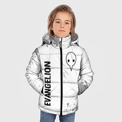 Куртка зимняя для мальчика Evangelion glitch на светлом фоне: надпись, символ, цвет: 3D-черный — фото 2