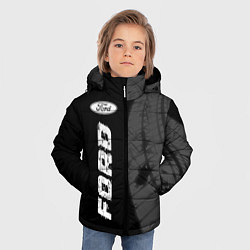 Куртка зимняя для мальчика Ford speed на темном фоне со следами шин: по-верти, цвет: 3D-черный — фото 2