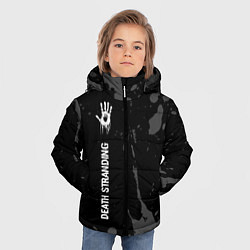 Куртка зимняя для мальчика Death Stranding glitch на темном фоне: по-вертикал, цвет: 3D-черный — фото 2