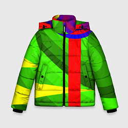 Куртка зимняя для мальчика Абсолютная абстракция, цвет: 3D-красный