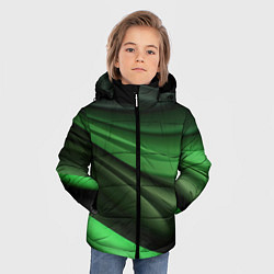 Куртка зимняя для мальчика Темная зеленая текстура, цвет: 3D-черный — фото 2
