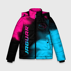 Куртка зимняя для мальчика Jaguar - neon gradient: надпись, символ, цвет: 3D-черный