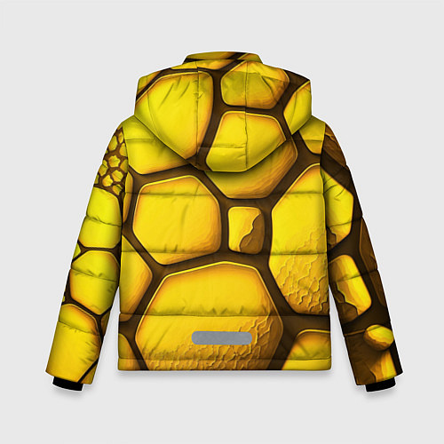 Зимняя куртка для мальчика Желтые объемные плиты / 3D-Красный – фото 2