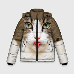 Зимняя куртка для мальчика Кошка показывает язык