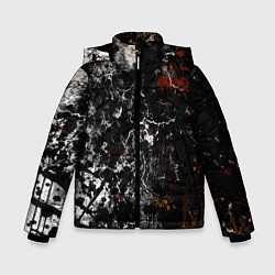 Куртка зимняя для мальчика Граффити абстрактный рисунок, цвет: 3D-черный