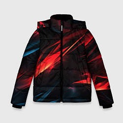 Куртка зимняя для мальчика Red black abstract, цвет: 3D-черный