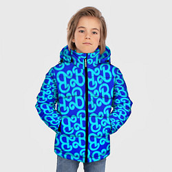 Куртка зимняя для мальчика Логотип Барби - синий паттерн, цвет: 3D-светло-серый — фото 2