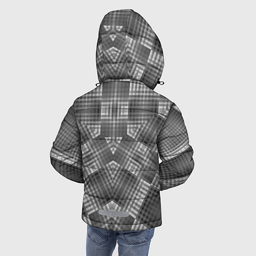 Зимняя куртка для мальчика В серых тонах геометрический узор / 3D-Светло-серый – фото 4