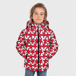 Куртка зимняя для мальчика Ретро звёзды красные, цвет: 3D-черный — фото 2