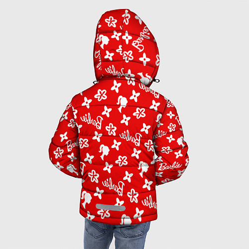 Зимняя куртка для мальчика Барби паттерн красный / 3D-Светло-серый – фото 4