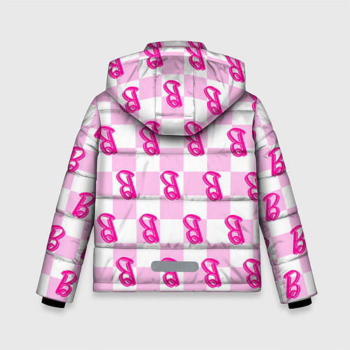 Зимняя куртка для мальчика Розовая шашка и Барби / 3D-Светло-серый – фото 2