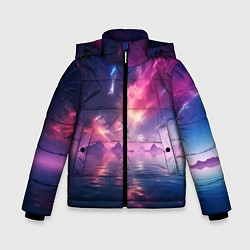 Куртка зимняя для мальчика Space and islands, цвет: 3D-черный