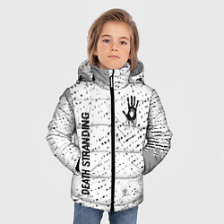 Куртка зимняя для мальчика Death Stranding glitch на светлом фоне: надпись, с, цвет: 3D-черный — фото 2
