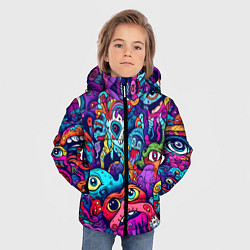 Куртка зимняя для мальчика Кислотные монстры, цвет: 3D-светло-серый — фото 2