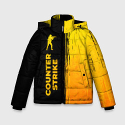 Куртка зимняя для мальчика Counter Strike - gold gradient: по-вертикали, цвет: 3D-черный