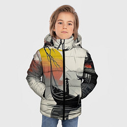Куртка зимняя для мальчика Красота Японии, цвет: 3D-светло-серый — фото 2