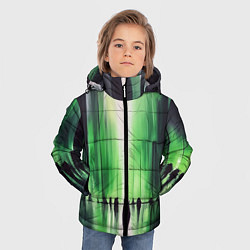 Куртка зимняя для мальчика Большой нарисованный город с силуэтами людей, цвет: 3D-красный — фото 2