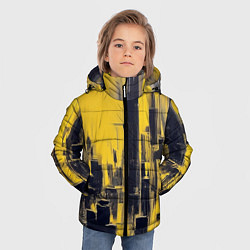 Куртка зимняя для мальчика Большой нарисованный город, цвет: 3D-черный — фото 2