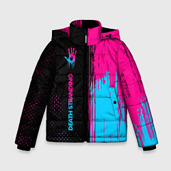 Куртка зимняя для мальчика Death Stranding - neon gradient: по-вертикали, цвет: 3D-черный