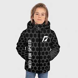Куртка зимняя для мальчика Need for Speed glitch на темном фоне: надпись, сим, цвет: 3D-черный — фото 2