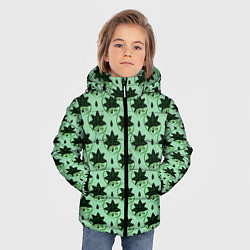 Куртка зимняя для мальчика Да мы можем текст и листья, цвет: 3D-светло-серый — фото 2